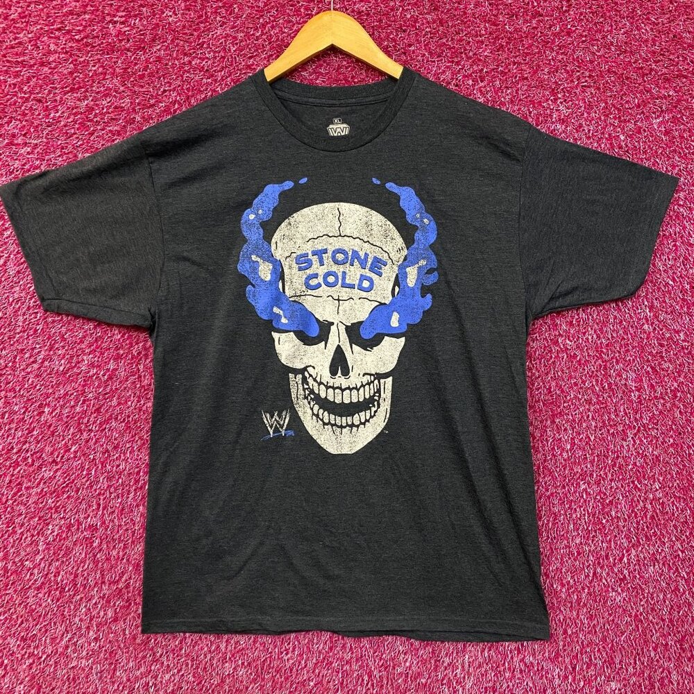 WWE Stone Cold Steve Austin Skull Graphic Design T-Shirt XL
